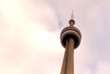 Looking up to the CN Tower.